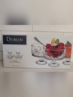 Gibson Clear Pressed Glass Footed Dessert Bowls - Clear